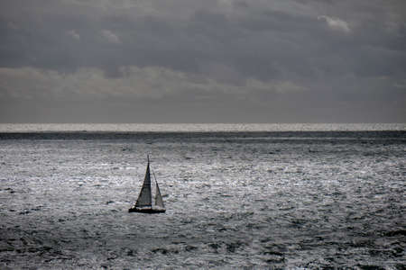 sailing yacht on the open sea