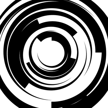 Vector abstract circle shape. Hand drawn sketch lines. Black round shape. Monochrome frame. Isolated stroke design. Twist outline curves illustration.のイラスト素材