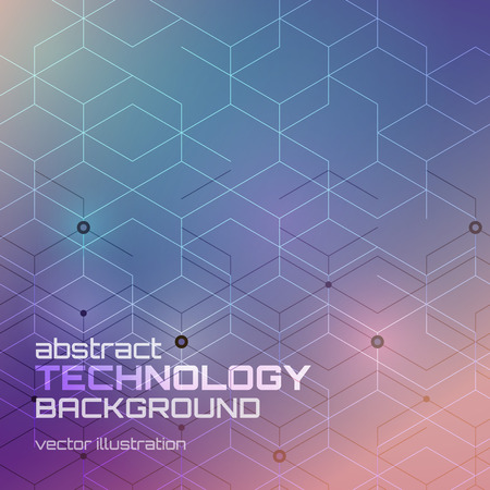 Color abstract background with gradient. Technology effect illustration and text template. Vector abstraction wallpaper. Digital layout for web and print design.のイラスト素材