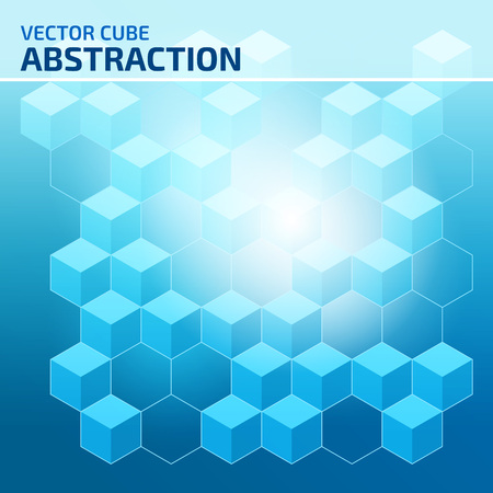 Vector technology background. Abstract modern illustration. Digital cube pattern. Abstraction with square elements. 3d geometric design.のイラスト素材