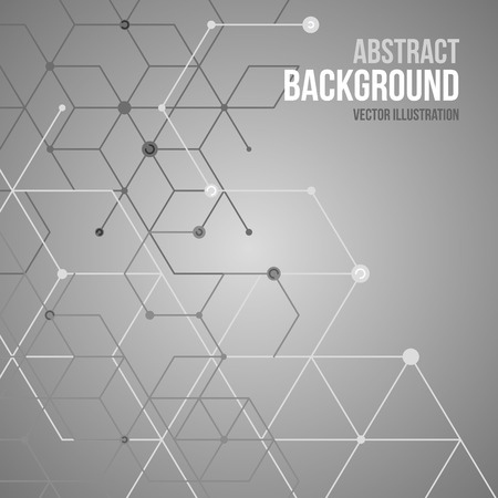 Abstract vector line background. Modern digital abstraction. Technology polygonal pattern. Network connection illustration. Info business concept.のイラスト素材