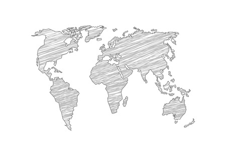 World Map vector illustration. Monochrome world abstraction.のイラスト素材