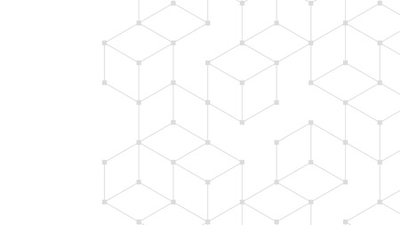 Vector abstract boxes background. Modern technology illustration with square mesh. Digital geometric...