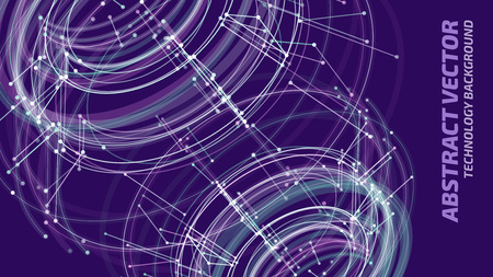 Technology background. Abstract digital illustration. Vector connection concept. Electronic round design. Modern abstraction lines and points.のイラスト素材