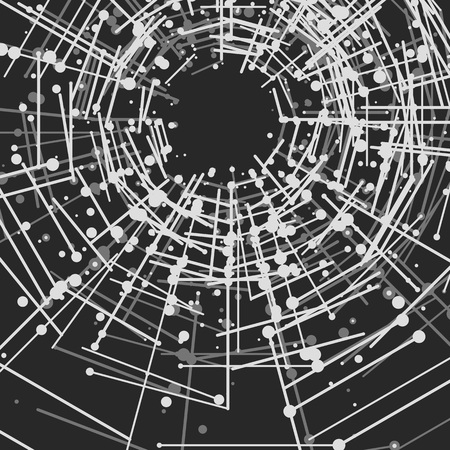 Technology background. Abstract digital illustration. Vector connection concept. Electronic round design. Modern abstraction lines and points.のイラスト素材