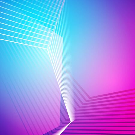 3d digital lines. Abstract color gradient background. Blue vector design. Technology illustration with polygon shapes. Geometric lines and colorful backdrop.のイラスト素材