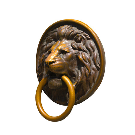 Isolated Golden and Bronze Lion Medalion
