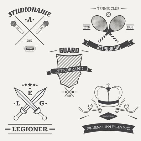 Set of vintage retro . Vector illustrationのイラスト素材