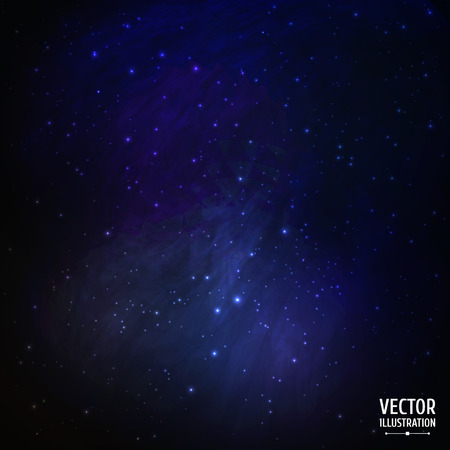 Colorful Space Galaxy Background with Light, Meteors, Shining Stars, Stardust and Nebula. Vector Illustration for artwork, party flyers, posters, banners.のイラスト素材