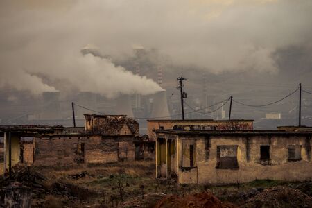 a village outside the town of Ptolemaidaa greeceの写真素材