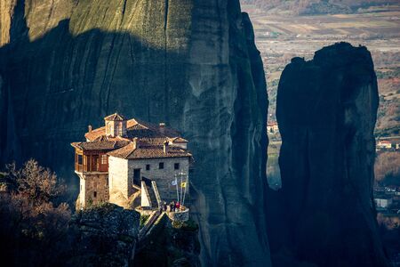 a monestary in meteora greeceの写真素材