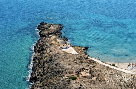 An aerial view of that church in Vasilikosの写真素材