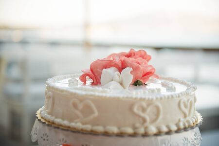 A delicious looking wedding cakeの写真素材