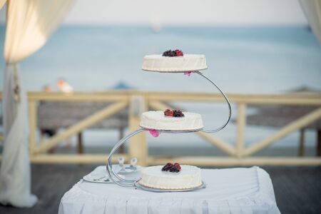 A delicious looking wedding cakeの写真素材