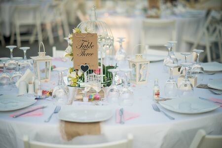 Beautiful table settings for your weddingの写真素材