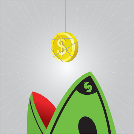 Coin to Attack by Dollar Shark, Vector, Illustratorのイラスト素材