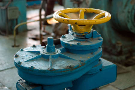 old rusty valve on the water power plantの写真素材