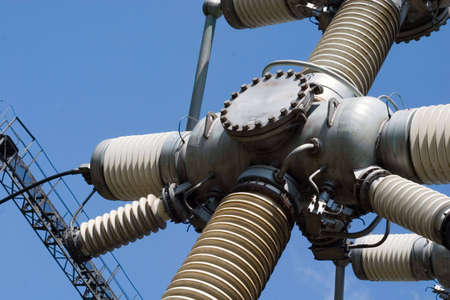 Electric device on the sky backgroundの写真素材