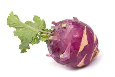 image series of fresh vegetables on white background - kohlrabiの写真素材