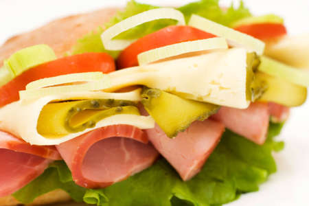 Sandwich close-up. Low DOF. Junk food image seriesの写真素材