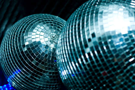 discoballs in night club, low DOF, special toned の写真素材