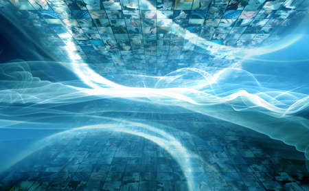 Information space. Digitally made image from my photos, cyberspace conceptの写真素材