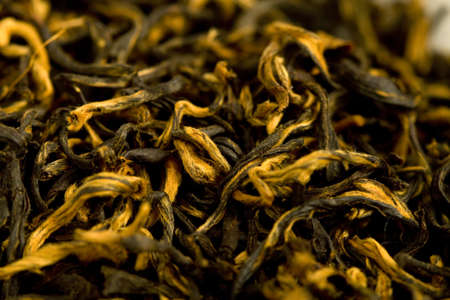 Close-up of chinese red tea dried leavesの写真素材