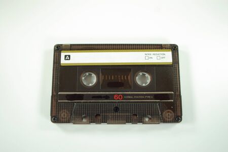 A close up view of an old tape