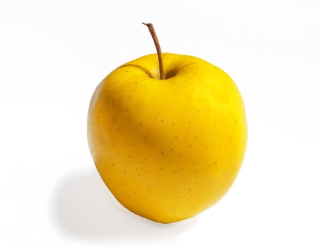 Yellow juicy apple on a white background. Isolateの写真素材