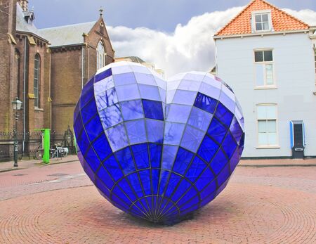 Abstract sculpture in the town square. Delft,  Netherlandsのeditorial素材