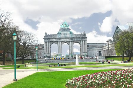Cinquantennaire Park in Brussels in springのeditorial素材