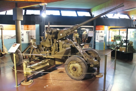 Anti-aircraft gun at the Museum of the Battle of Normandyのeditorial素材