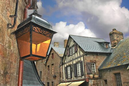 Lantern on the medieval streets of French citiesのeditorial素材