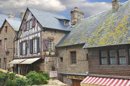 In the yard abbey of Mont Saint Michel. Normandy, France のeditorial素材