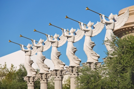 LAS VEGAS, NEVADA, USA - OCTOBER 21, 2013 : Statues of cherubs in Caesar's Palace   in Las Vegas, Caesar's Palace hotel opened in 1966 and has a Roman Empire theme.のeditorial素材