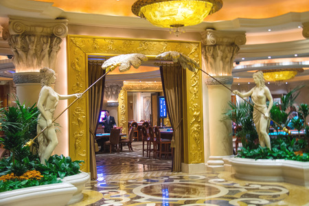 LAS VEGAS, NEVADA, USA - OCTOBER 23, 2013 :Casino in Caesar's Palace in Las Vegas, Caesar's Palace hotel opened in 1966 and has a Roman Empire theme. のeditorial素材