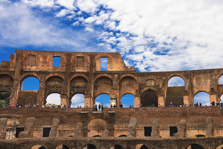 ROME, ITALY - MAY 03, 2014: People in the Colosseum in Rome, Italy