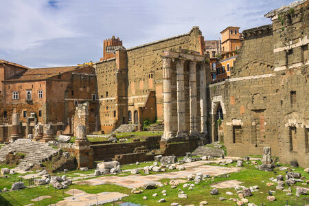 The picturesque ruins of Rome, Italyの写真素材