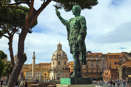 ROME, ITALY - MAY 04, 2014: Statue of Emperor Marcus Nerva  in Rome, Italyのeditorial素材