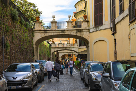 ROME, ITALY - MAY 04, 2014: People on the street Via della Pilotta in Rome, Italyのeditorial素材