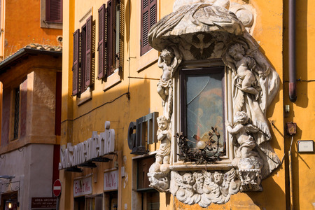 ROME, ITALY - MAY 04, 2014: Tabernacle at the intersection of Via della Dataria and Via di S. Vincenzo  in Rome, Italyのeditorial素材