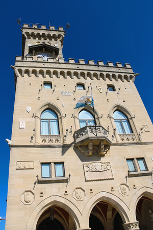 The Palazzo Pubblicco in San Marino. The Republic of San Marinoのeditorial素材