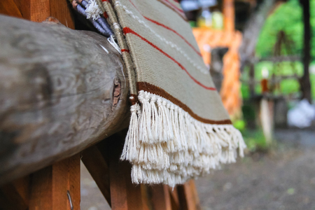 Sale of souvenirs in the historical and cultural reserve "Tustan" Ukraineの写真素材