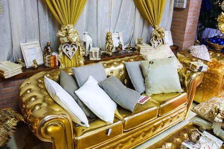 Taneto, Italy - December 27, 2014: Great Cristmas market "Villaggio di Babbo Natale" in the garden center Mondoverde. Taneto, Italyのeditorial素材