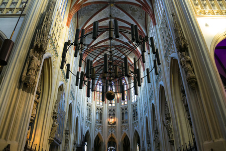 Den Bosch, Netherlands - January 17, 2015: Chandelier  in the cathedral Dutch city of Den Boschのeditorial素材
