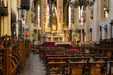 Den Bosch, Netherlands - January 17, 2015: Altar  in the cathedral Dutch city of Den Boschのeditorial素材