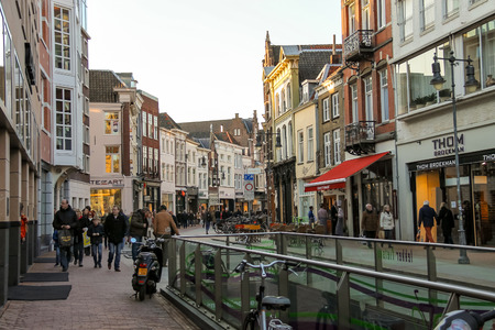 Den Bosch, Netherlands - January 17, 2015: People in the  Dutch city of Den Boschのeditorial素材