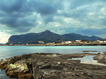 View of the winter Mediterranean island. Favignana, Sicilyの写真素材
