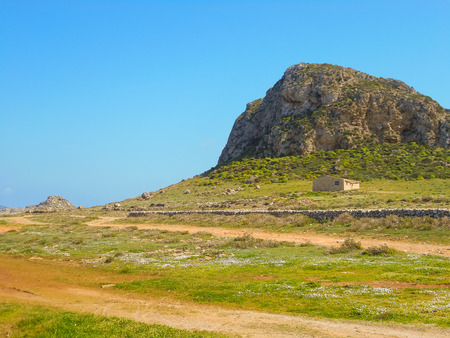 Farm buildings on the island of Sicilyの写真素材