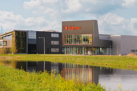 Meerkerk, municipality Zederik, Netherlands - April 13, 2015: Offices companies Dalmec and  Cravt on the outskirts of Meerkerk, Netherlandsのeditorial素材